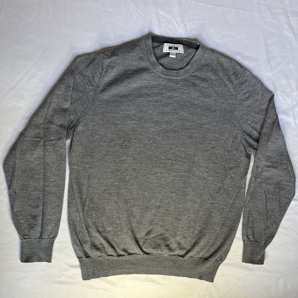 Joseph Aboud 100% Fine Merino Wool Sweater Size XL Gray Crew Neck